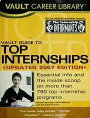 Vault Guide To Top Internships Updated Edition Vault Firm Hamadeh