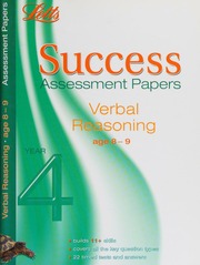 Verbal Reasoning Age 89 Assessment Papers Unknown