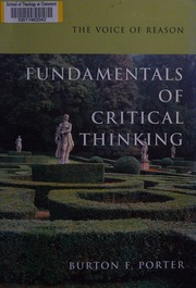 The Voice Of Reason Fundamentals Of Critical Thinking Porter