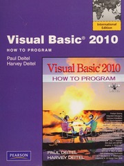 Visual Basic 2010 How To Program Pearson International Ed Deitel