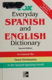 Vox Everyday Spanish And English Dictionary Mcgrawhill Companies