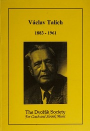 Vaclav Talich 18831961 Slater Graham 1927 Editor Dvorak Society For Czech And Slovak Music