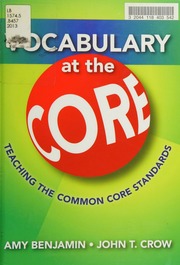 Vocabulary At The Core Teaching The Common Core Standards 2nd Ed Benjamin