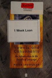 Vowels And Consonants An Introduction To The Sounds Of Languages Ladefoged