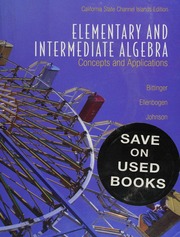 Videos On Dvd For Elementary And Intermediate Algebra Concepts And Applications Marvin L Bittinger