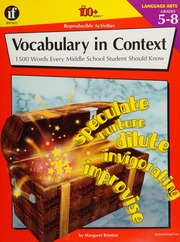Vocabulary In Context 1500 Words Every Middle School Student Should Know Brinton