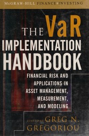 The Var Implementation Handbook Gregoriou Greg N 1956