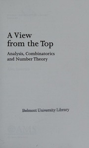 A View From The Top Analysis Combinatorics And Number Theory Iosevich