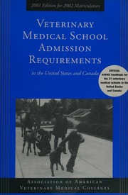 Veterinary Medical School Admission Requirements In The United States And Canada 2001 Ed Association Of American Veterinary Medical Colleges