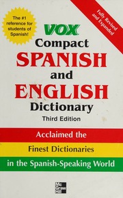 Vox Compact Spanish And English Dictionary 3 Edition Unknown