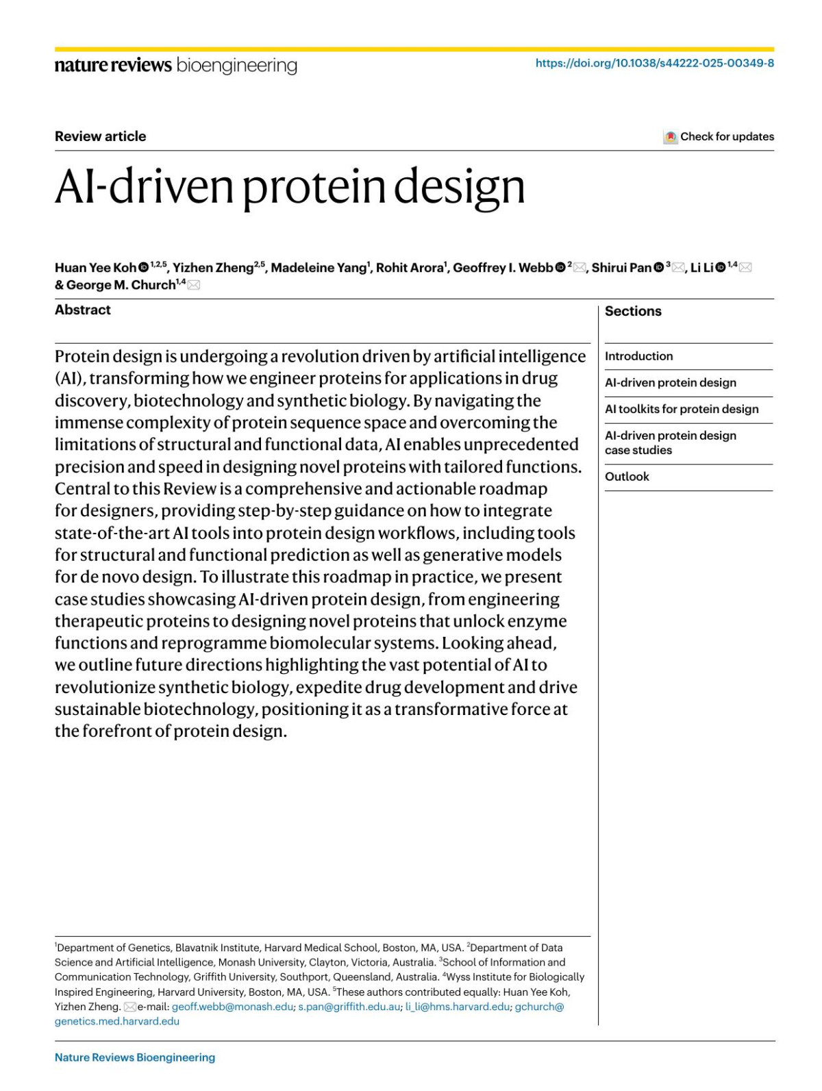 Aidriven Protein Design Huan Yee Koh Yizhen Zheng Madeleine Yang Rohit Arora Geoffrey I Webb Shirui Pan Li Li George M Church