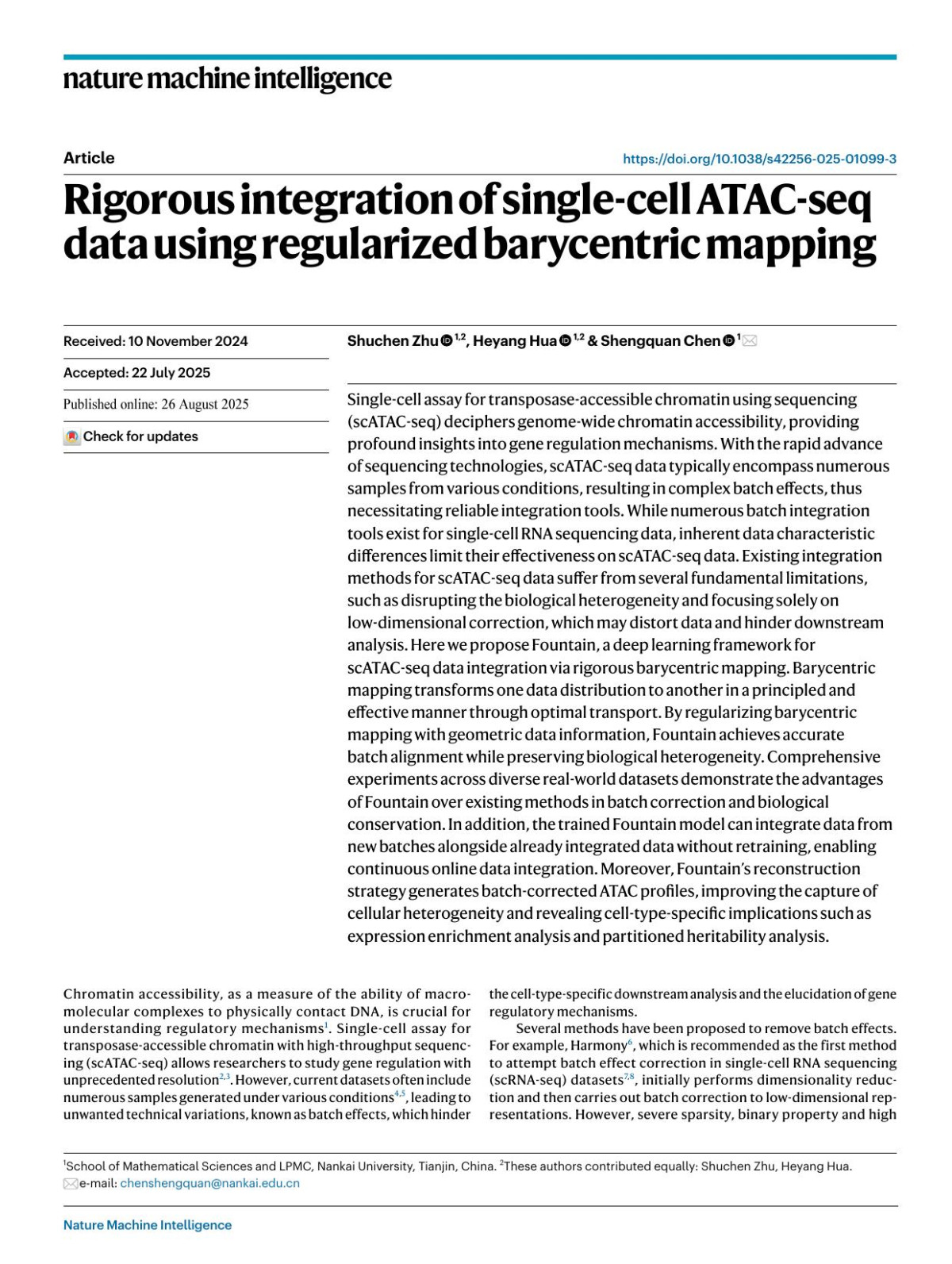 Rigorous Integration Of Singlecell Atacseq Data Using Regularized Barycentric Mapping 1st Edition Shuchen Zhu Heyang Hua Shengquan Chen