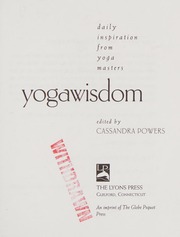 Yogawisdom Daily Inspiration From Yoga Masters Powers Cassandra