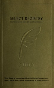 Select Registry Distinguished Inns Of North America Eighteenth Edition Edition Select Registry