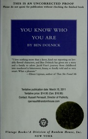 You Know Who You Are Dolnick Ben