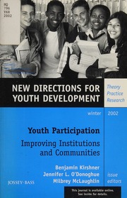 Youth Participation Improving Institutions And Communities Kirshner