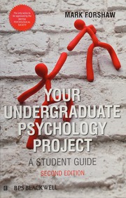 Your Undergraduate Psychology Project A Student Guide Forshaw