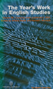 The Years Work In English Studies Covering Work Published In 2005 Vol 86 Baker