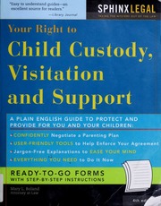 Your Right To Child Custody Visitation And Support 4 Edition Boland