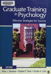 Your Graduate Training In Psychology Effective Strategies For Success Giordano