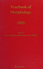 Yearbook Of Morphology 2005 1 Edition Booij G E Marle Jaap Van