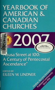 Yearbook Of American Canadian Churches 2007 Lindner Eileen W