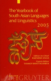 The Yearbook Of South Asian Languages And Linguistics 2005 Rev Ed Edition Bhattacharya