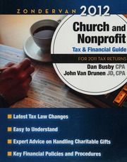 Zondervan 2012 Church And Nonprofit Tax Financial Guide For 2011 Tax Returns 2012 Ed 22nd Ed Busby