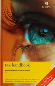 Zurich Tax Handbook 200203 Foreman Tony Mowles G Gerald