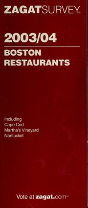 Boston Restaurants 200304 Revised Edition Lai Sinting Heller