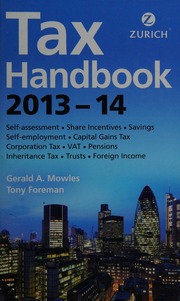 Zurich Tax Handbook 201314 Mowles G Gerald Author Foreman