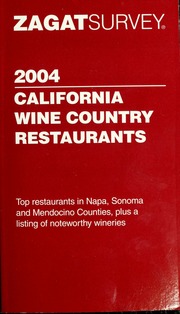 Zagatsurvey 2004 California Wine Country Restaurants Halm Meesha