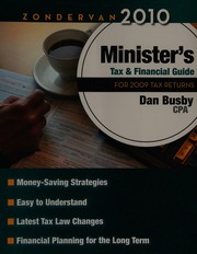 Zondervan 2010 Ministers Tax Financial Guide Busby Daniel D