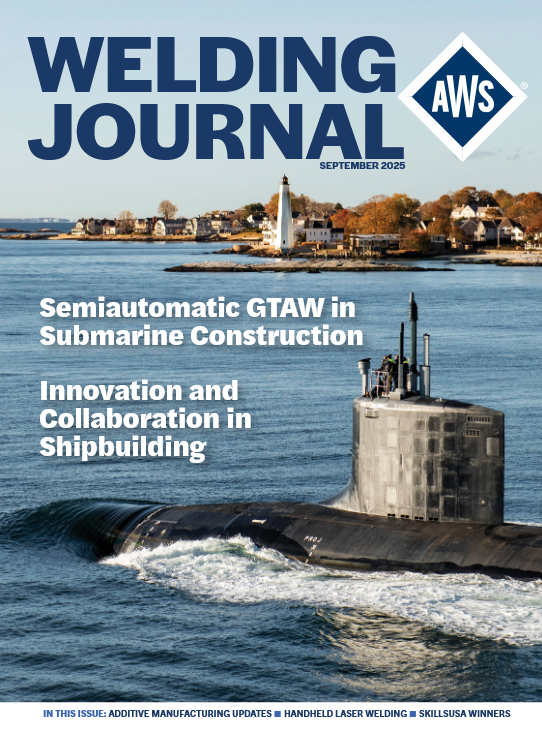 Welding Journal September 2025 Volume 104 Number 9 9th Edition Ryan Odell