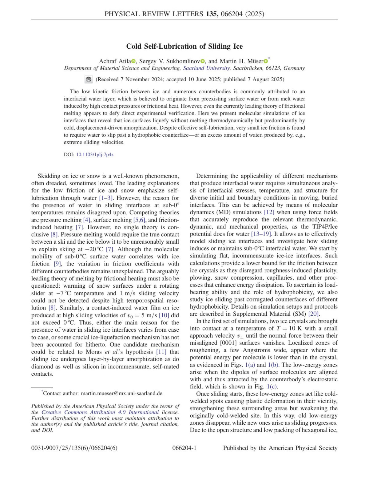 Cold Selflubrication Of Sliding Ice Achraf Atila Sergey V Sukhomlinov