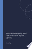 A Classified Bibliography Of The Finds In The Desert Of Judah 19581969 Jongeling