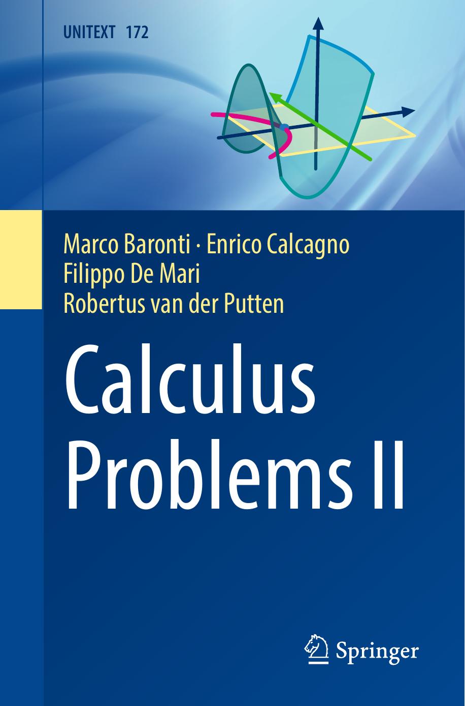 Calculus Problems Ii 1st Edition Marco Baronti Enrico Calcagno