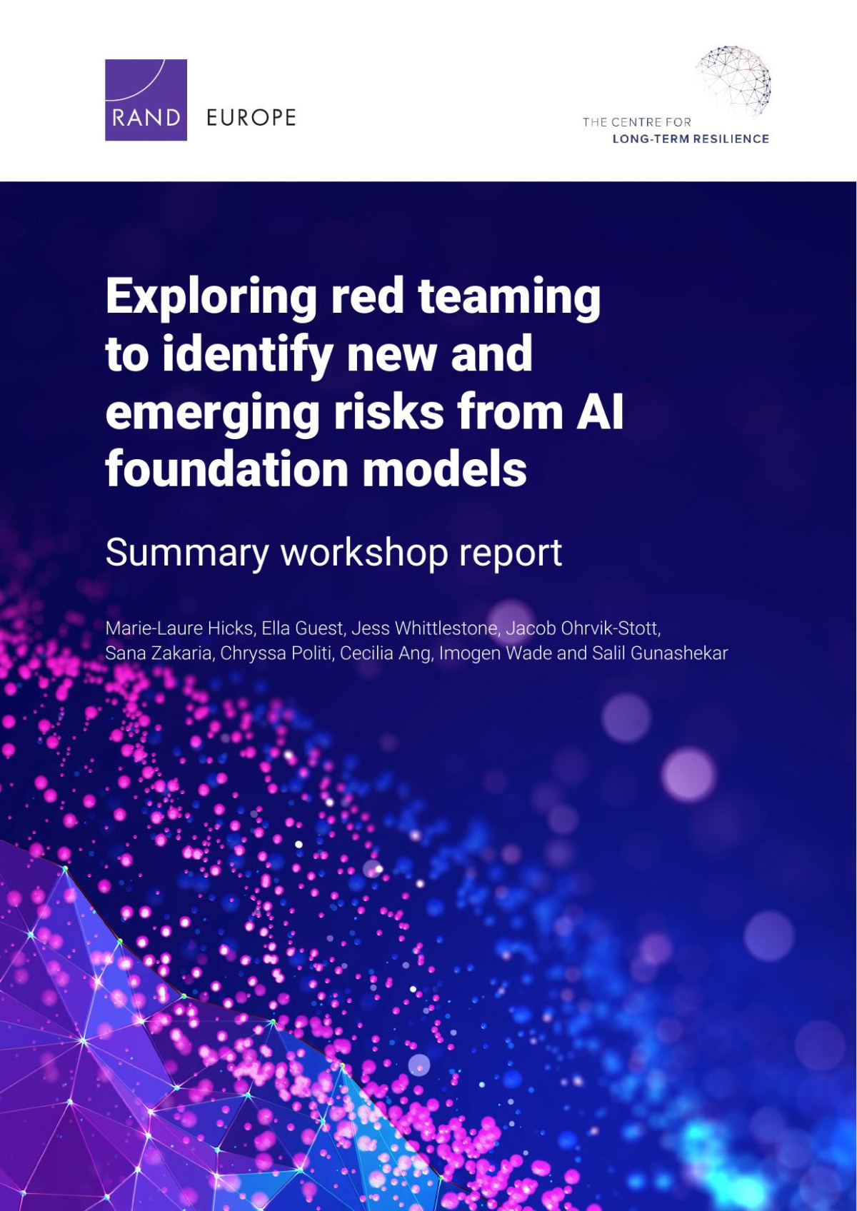 Exploring Red Teaming To Identify New And Emerging Risks From Ai Foundation Models Summary Workshop Report Marielaure Hicks