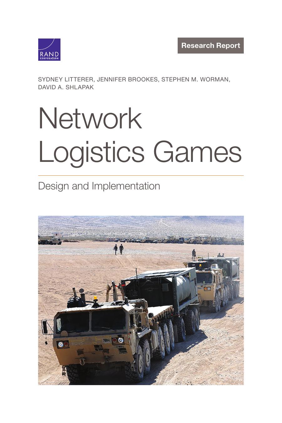 Network Logistics Games Design And Implementation Sydney Litterer