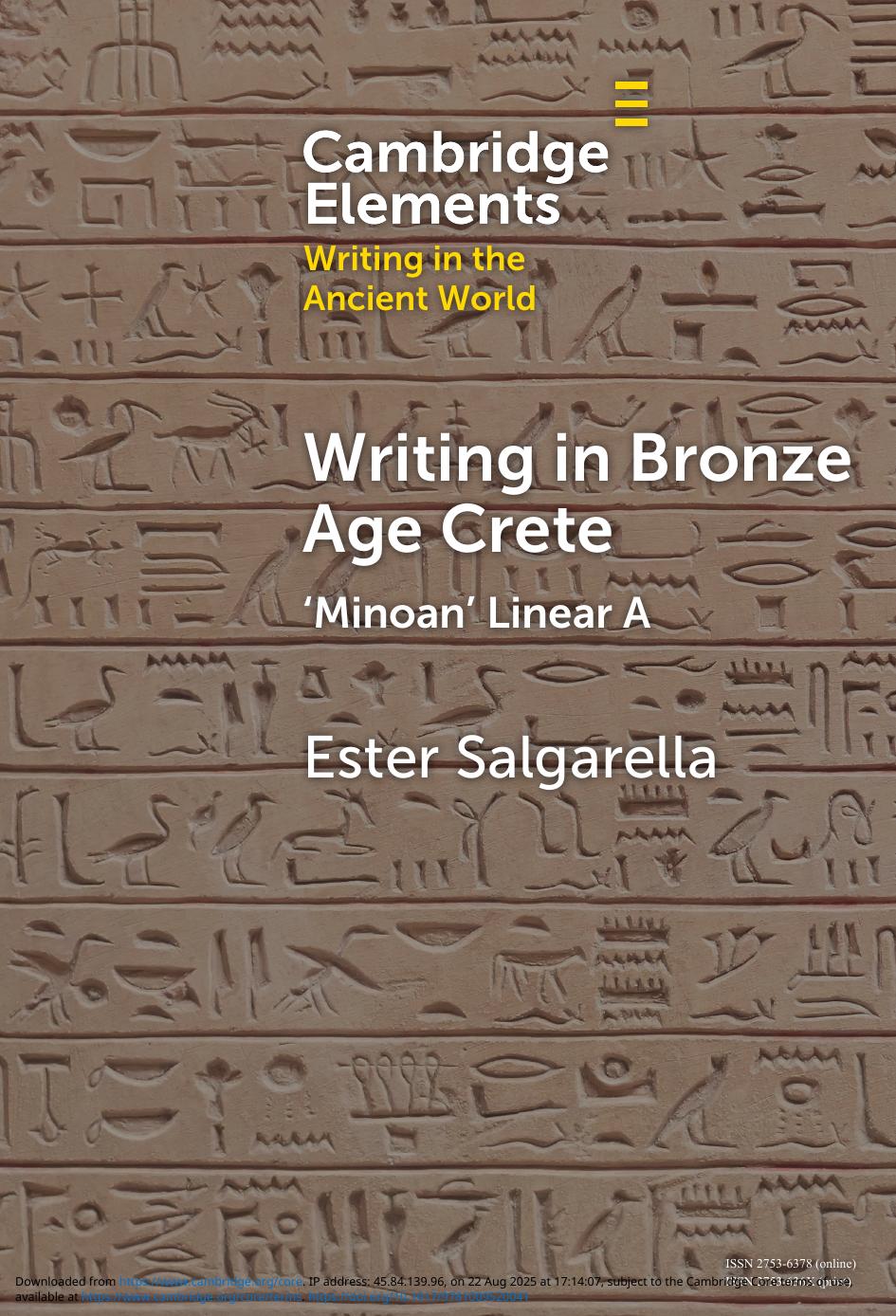 Writing In Bronze Age Crete Ester Salgarella