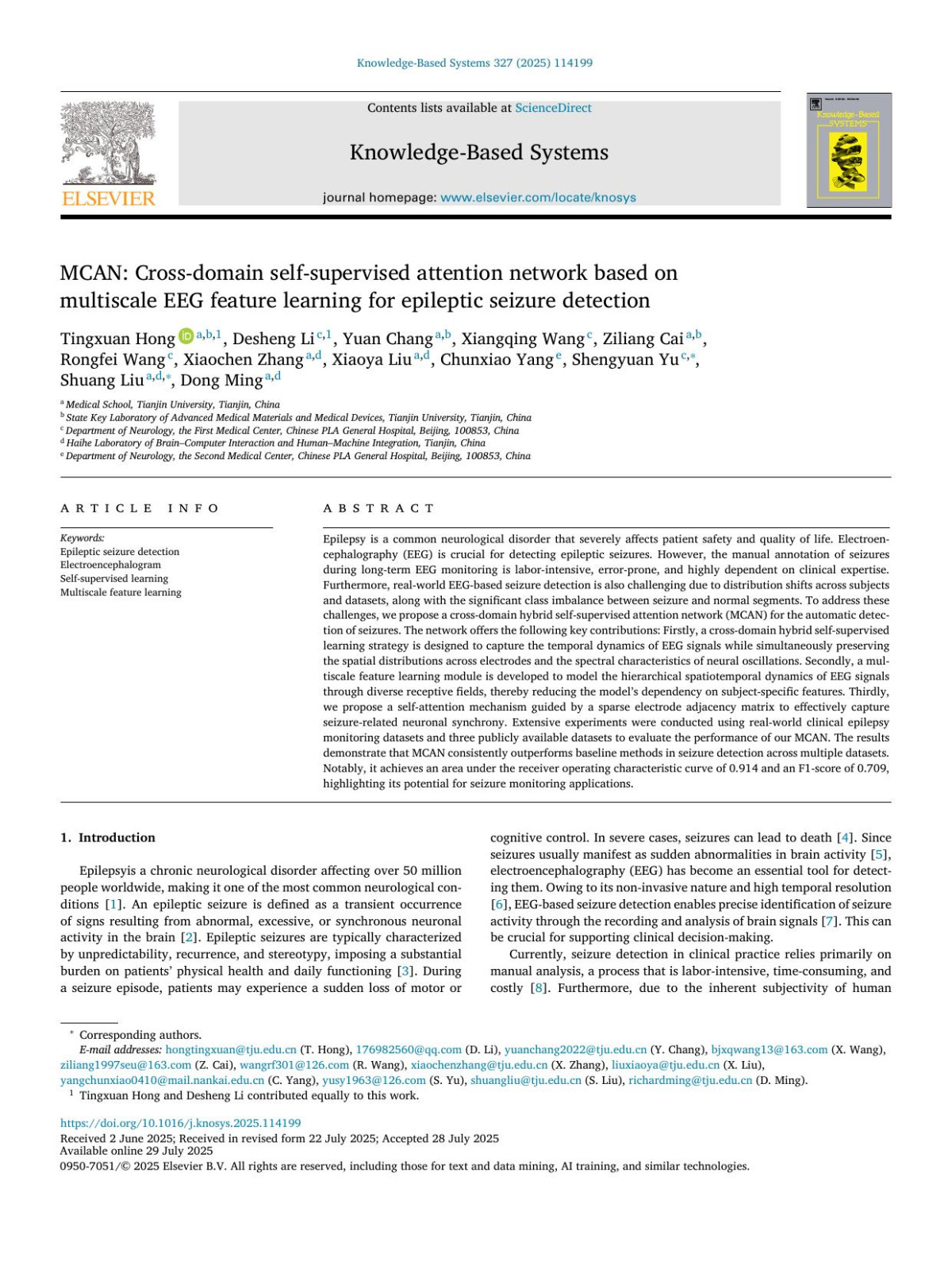 Mcan Crossdomain Selfsupervised Attention Network Based On Multiscale Eeg Feature Learning For Epileptic Seizure Detection Tingxuan Hong
