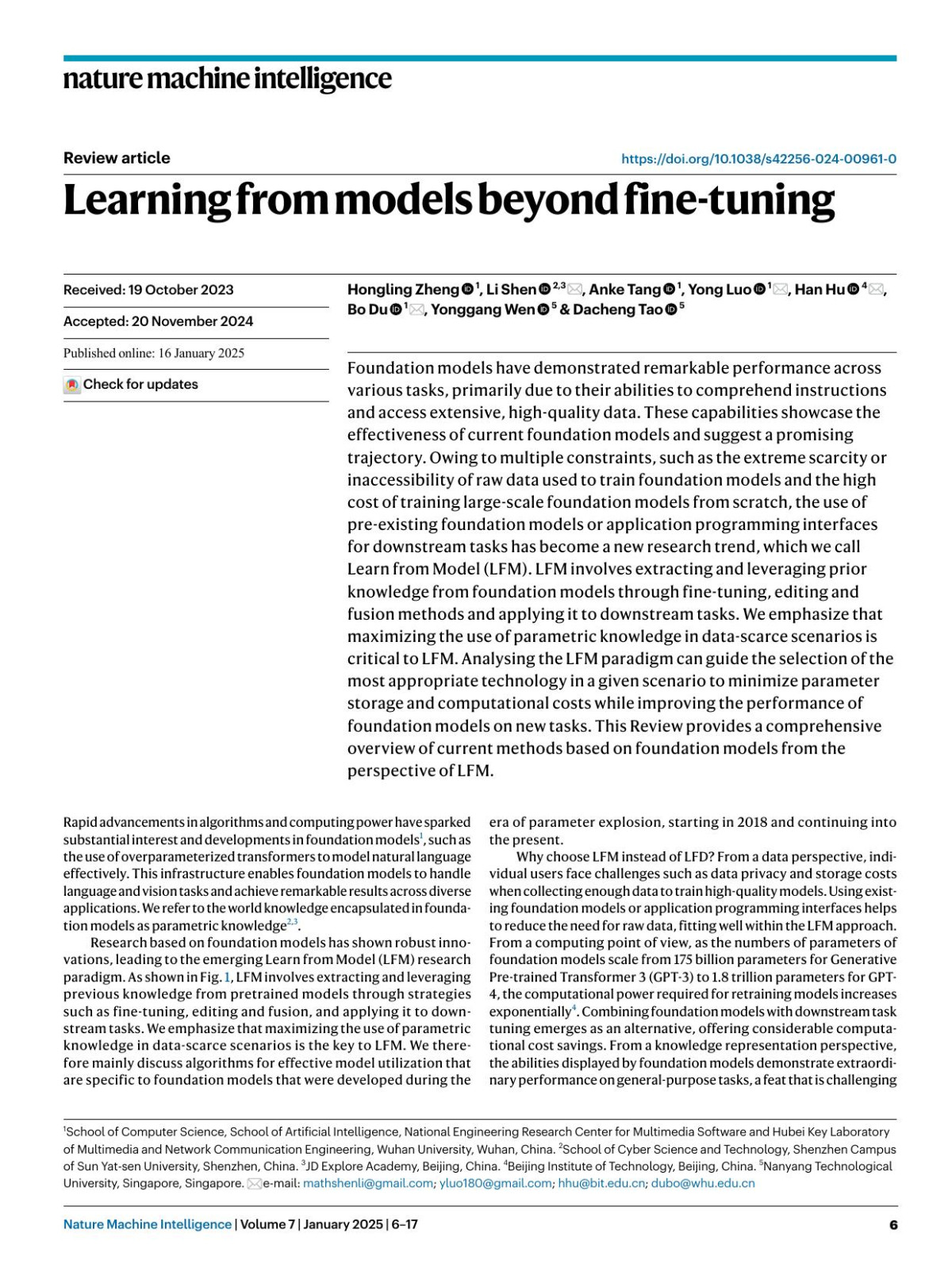 Learning From Models Beyond Finetuning Hongling Zheng Li Shen Anke Tang Yong Luo Han Hu Bo Du Yonggang Wen Dacheng Tao