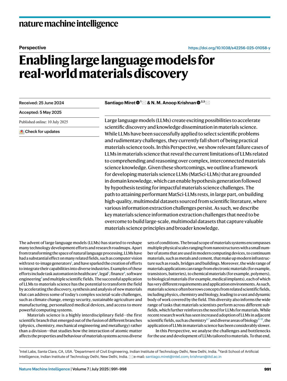 Enabling Large Language Models For Realworld Materials Discovery Santiago Miret N M Anoop Krishnan
