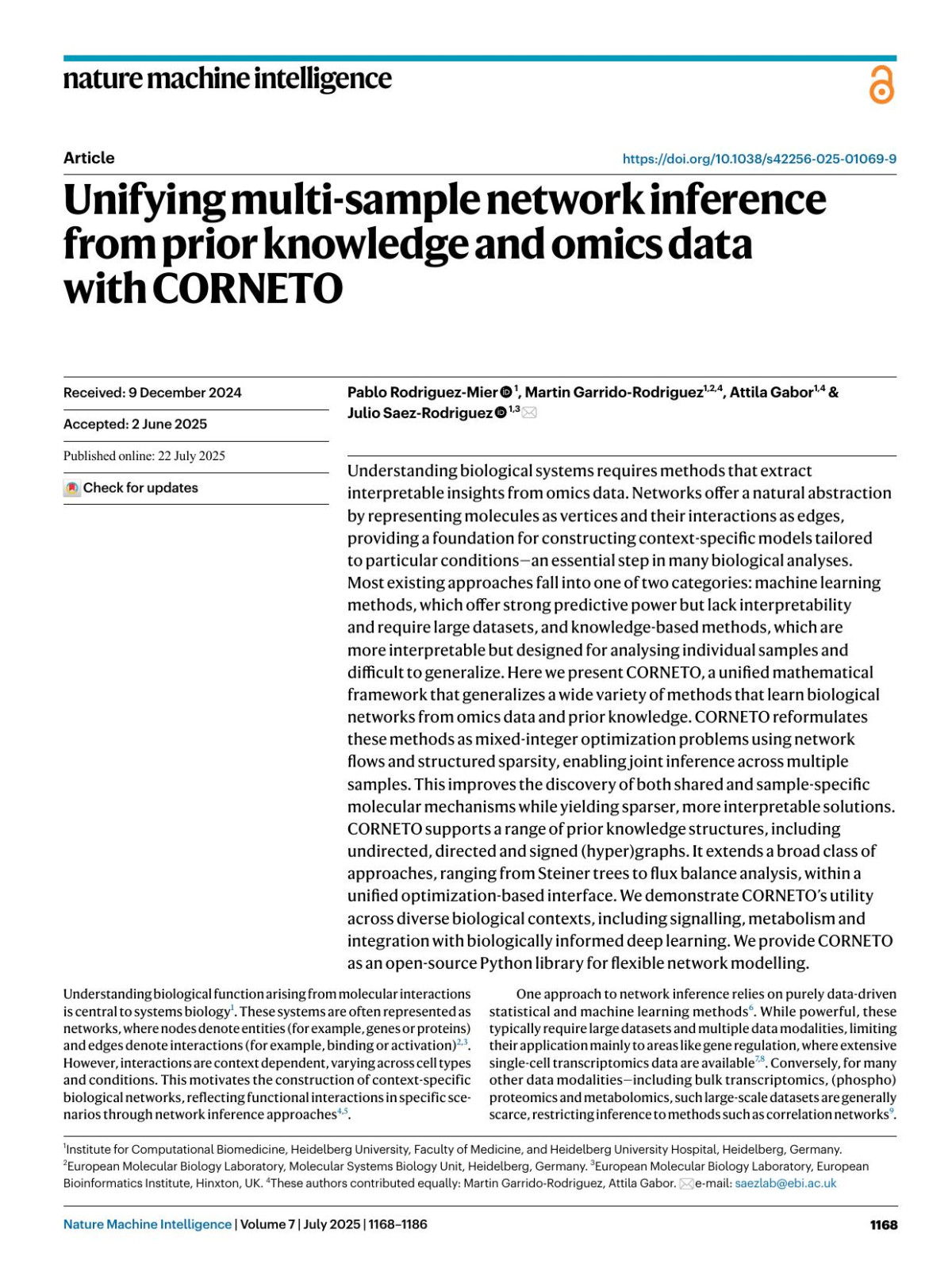 Unifying Multisample Network Inference From Prior Knowledge And Omics Data With Corneto Pablo Rodriguezmier Martin Garridorodriguez Attila Gabor Julio Saezrodriguez