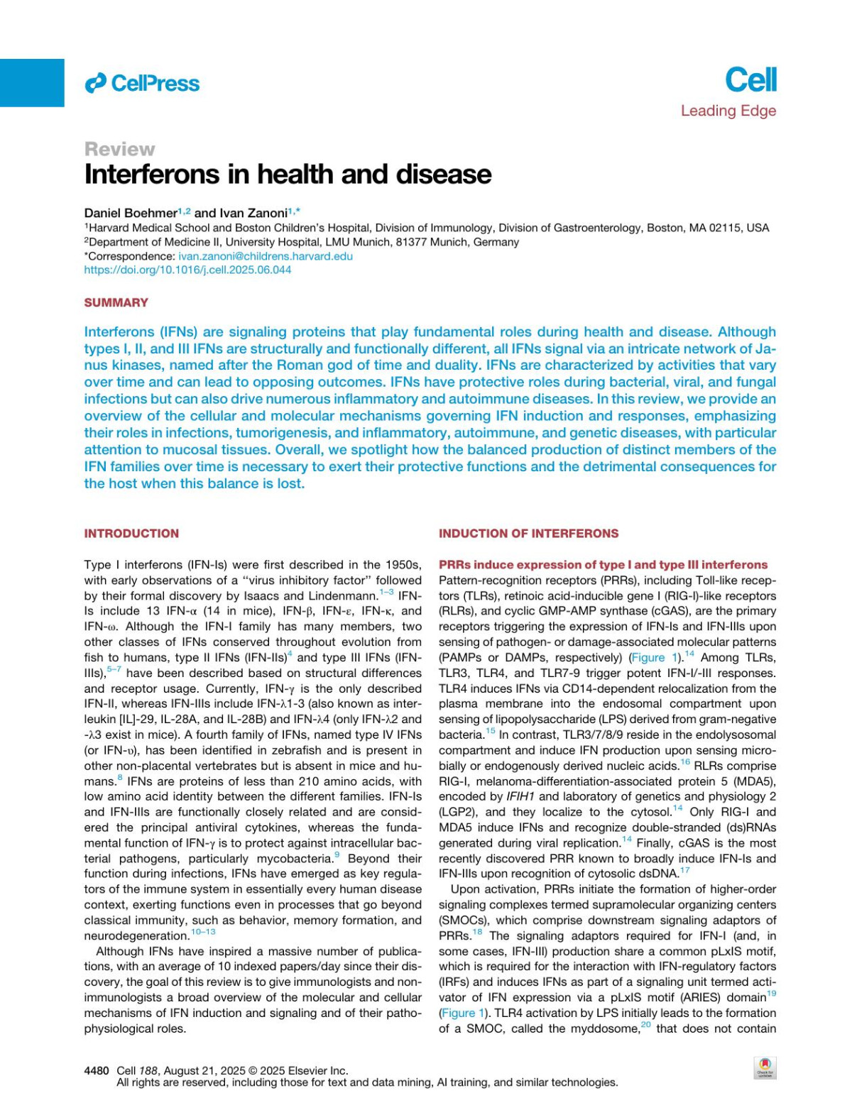 Interferons In Health And Disease Daniel Boehmer Ivan Zanoni