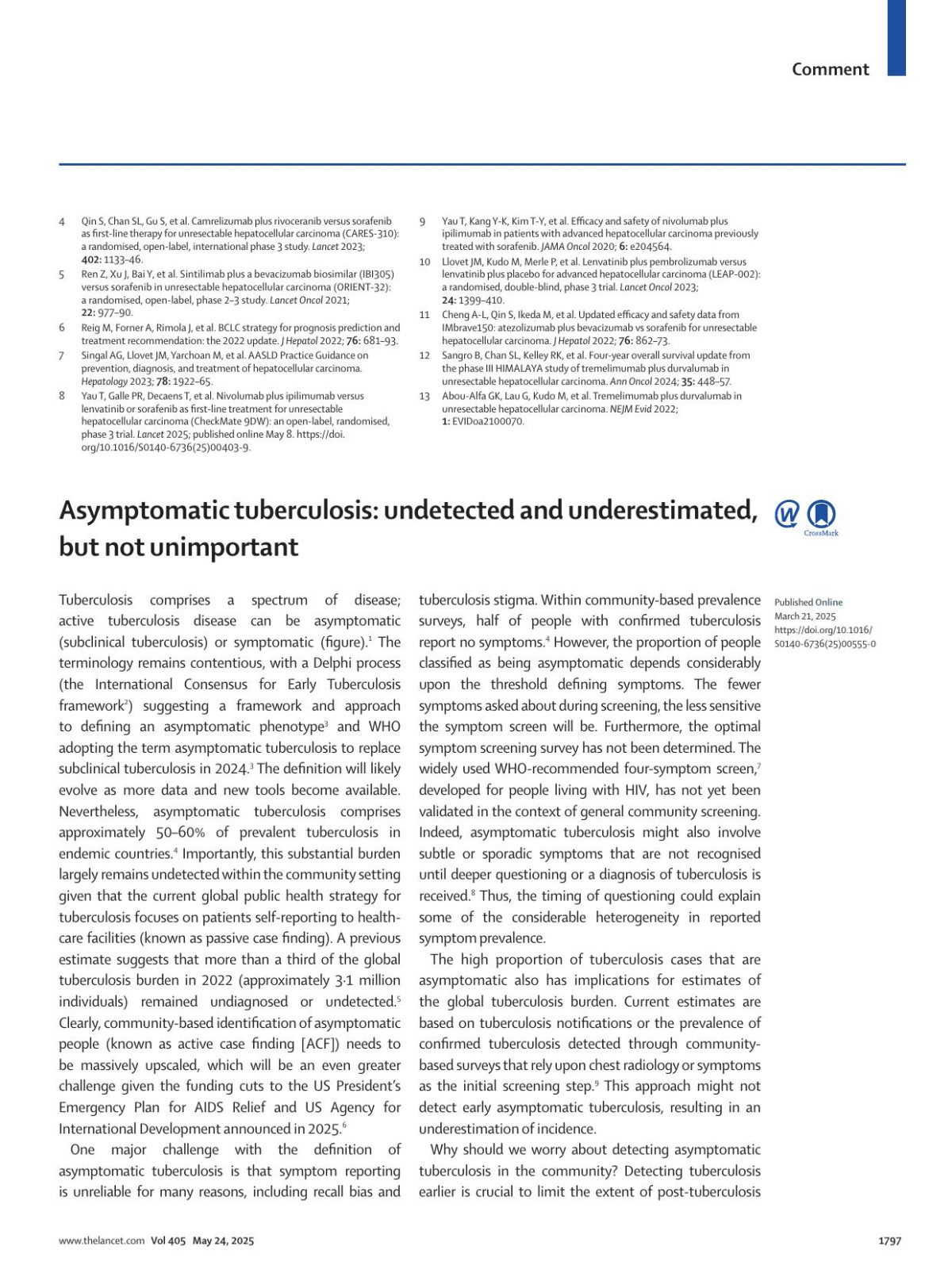 Asymptomatic Tuberculosis Undetected And Underestimated But Not Unimportant Keertan Dheda Tahlia Perumal Greg J Fox