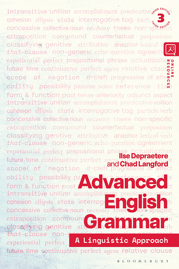 Advanced English Grammar Depraetere Ilselangford Chad Langford