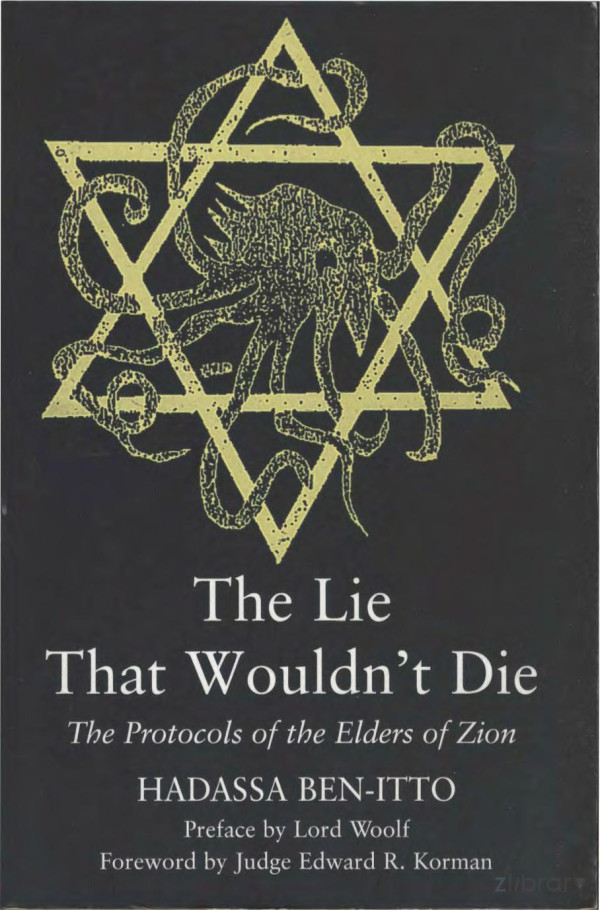 The Lie That Wouldnt Die The Protocols Of The Elders Of Zion Hadassa Benitto