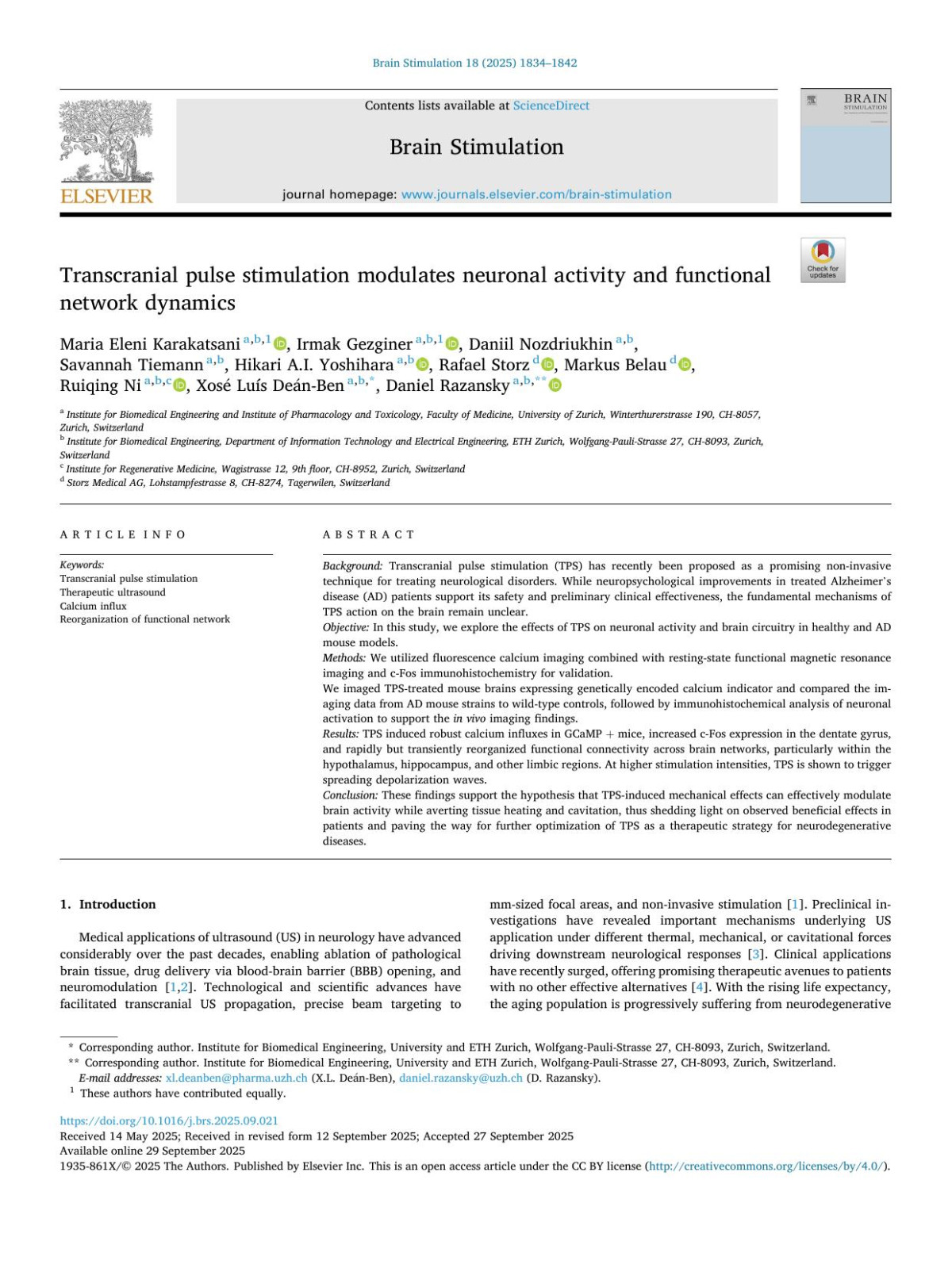 Transcranial Pulse Stimulation Modulates Neuronal Activity And Functional Network Dynamics Maria Eleni Karakatsani
