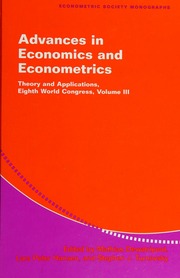 Advances In Economics And Econometrics Theory And Applications Eighth World Congress Dewatripont